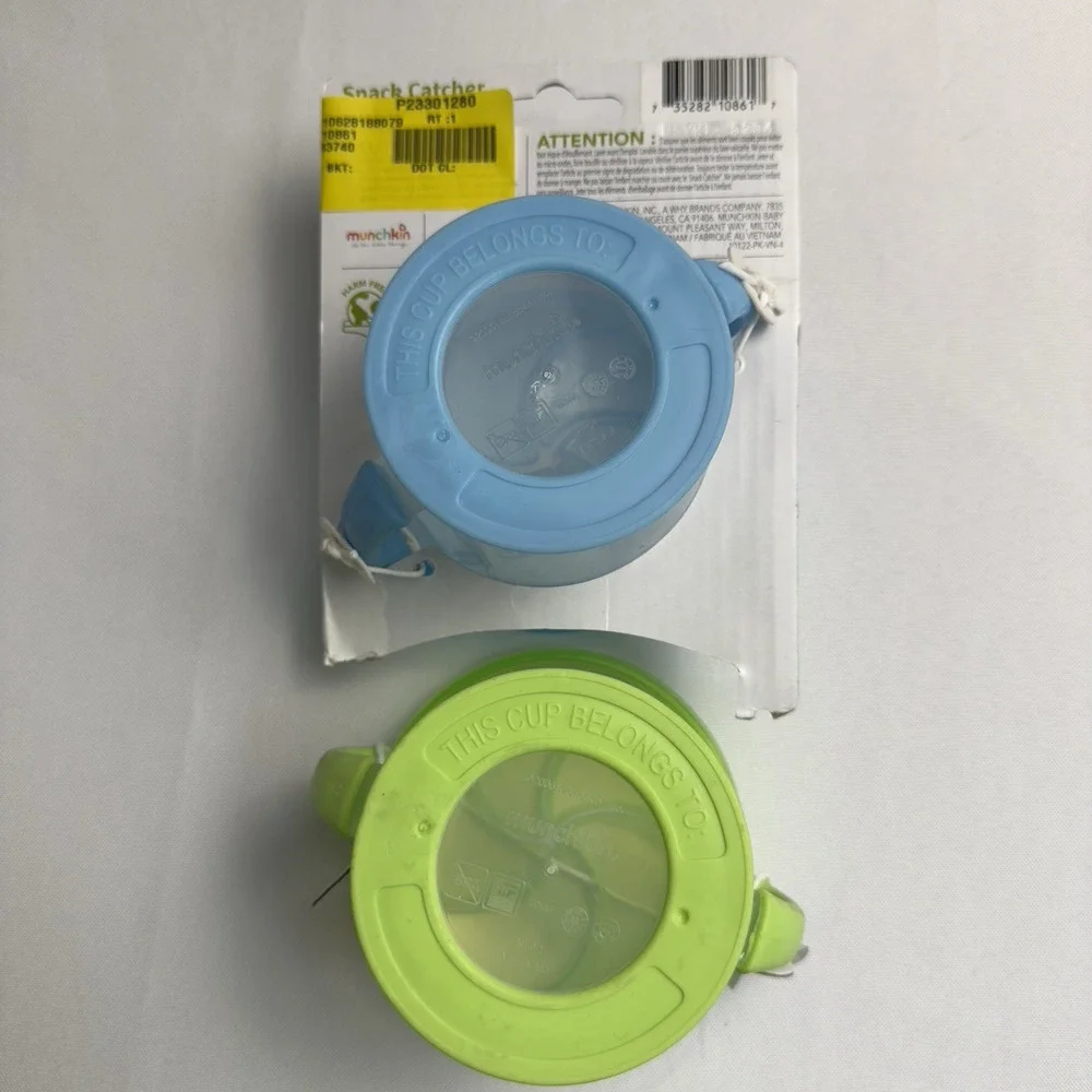 Munchkin Baby Feeding Cups Snack Catcher Set Of Two Cups Blue/Green